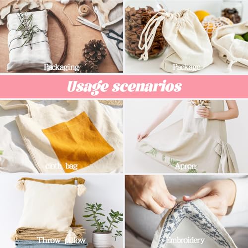100% Cotton Muslin Fabric 63inch X 2Yards Linen Cotton Fabric by The Yard - size: 2 yard pre cut