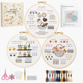 Ruyitycy Embroidery Kit for Beginners and Adults, Learn 21 Stitches with Video Tutorials, All-in-One Hand Embroidery Starter Set with Patterns, Hoop, Threads and Tools