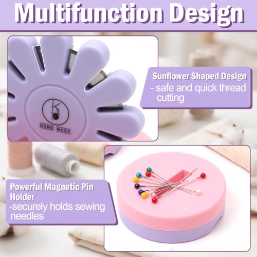 Sizobi Purple Magnetic Pin Holder with Thread Cutter, Blade Saver - color: Purple Cutter