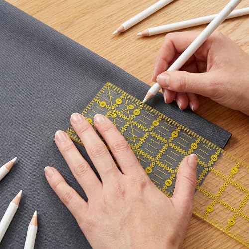 24PCS White Chalk Pencil, Ymapinc 7-inch Fabric Chalk Pencil for Sewing, White Fabric Marker, Water Soluble Tailors Marker, Washable Sewing Markers Pencils for Quilting, Dressmaker DIY Crafts