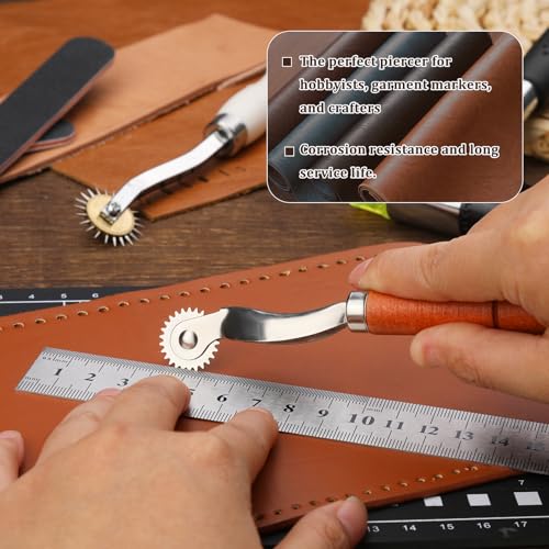 Nitlak 2PCS Tracing Wheel, Tracing Wheel Sewing Tool, Stitch Marking Spacer - color: Brown