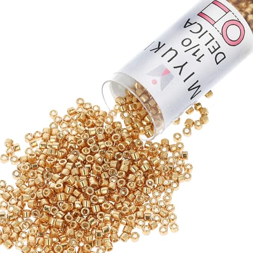 Miyuki Delica Seed Beads - color: DB1833 - Duracoat Galvanized Yellow Gold