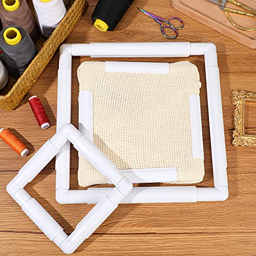 Janinka 3 Pcs Embroidery Hoop Cross Stitch Frames and Hoops, White - color: White