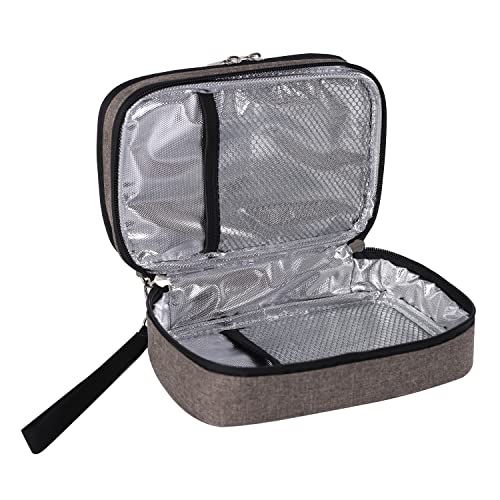 apollo walker Insulin Cooler Travel Case with Ice Packs and Insulation - color: Gray, size: Medium