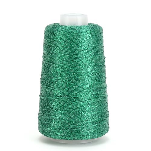Metallic Crochet Thread, 80g Lurex Yarn for Charms(Green) - color: Green
