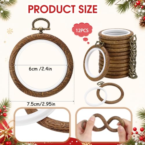 Burbell 15 Pcs 2.4 Inch Round Embroidery Hoops Frame - size: 2.4 Inch