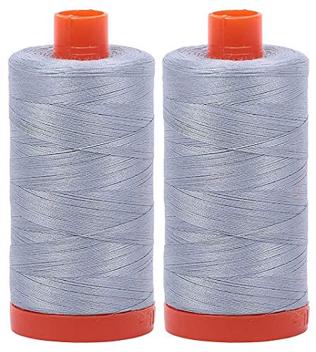 2-Pack - Aurifil 50WT - Arctic Sky (2612) Solid - Mako Cotton Thread - 1422 Yards Each - color: 2-pack - Arctic Sky 2612