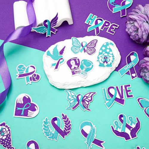 AUGSUN 36pcs Suicide Prevention Awareness Iron on Patches for Clothing - style: Suicide Prevention Awareness
