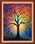 Funxvoot Stamped Cross Stitch Kits Beginners Full Range of Embroidery Kits for Adults 11CT Embroidery Patterns Needlepoint Kits Printed Cross Stitch Kits-Magic Night Light Tree 16x20 inch - color: Craftsstyle08