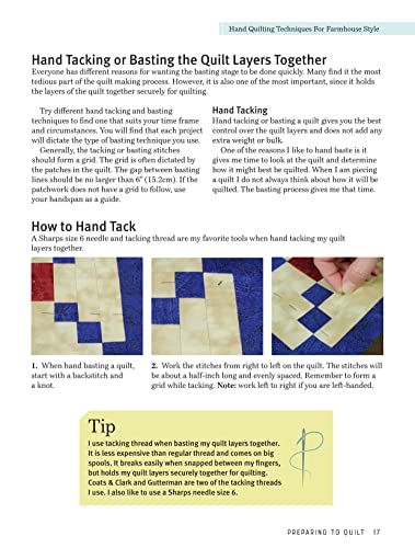 Hand Quilting Techniques for Farmhouse Style: Easy, Stress-Free Ways to Quickly Hand Quilt (Landauer) 32 Utility Designs, 11 Step-by-Step Projects, Stitches, Binding, Finishing, Basting, and More