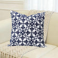 Slow Cow Embroidered Throw Pillow Cover 18 x 18 Inch Navy Blue - color: Navy Football, size: 18" x 18" (Pack of 1)