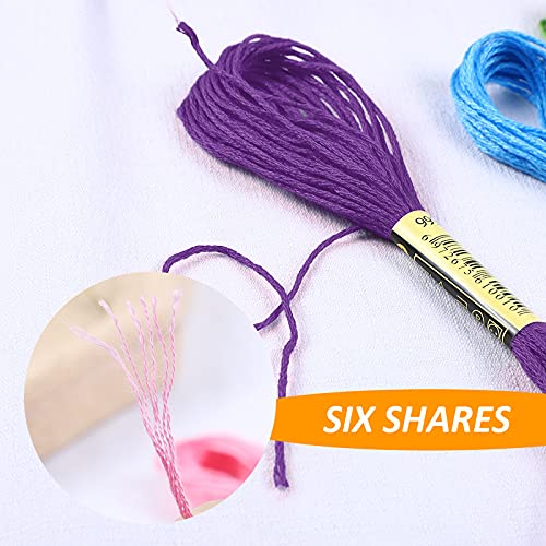 FALIDI Embroidery Floss Kit - 24 Skeins Premium Cross Stitch Thread for Knitting, Embroidery, Cross Stitch & Craft Projects (Purple) - color: Purple