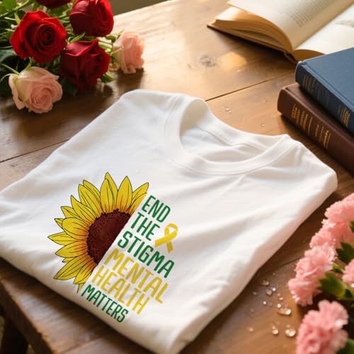 24Pcs Mental Health Awareness Dtf Transfers Ready to Press May Mental Health Month Iron on Transfers for Tshirts Psychological Transfer Vinyl Stickers for Clothing Pillows Bag DIY Crafts - color: Mental Health Awareness