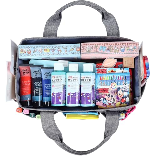 HOMEST Craft Organizer Tote Bag with Multiple Pockets
