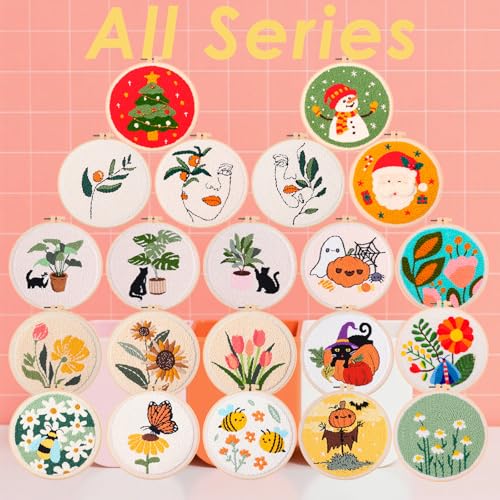 Punch Needle Kit for Adults Beginners - 3 Sets DIY Embroidery Starter Kit - color: 07-snowman