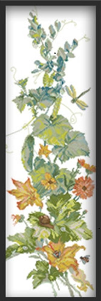 Rosyfoxes Cross Stitch Kits Stamped Full Range of Embroidery Starter Kits for Beginners DIY Needlepoint Kit- Printed kit Summer (Printed) 11CT 13×32.3 inches - color: Summer 13×32.3 inches