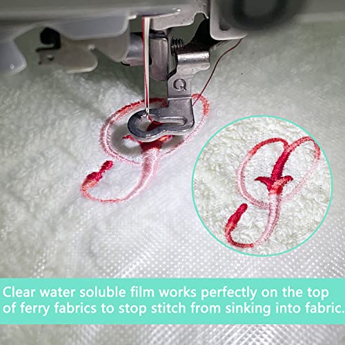 Craftido Clear Water Soluble Embroidery Topping Film -12" x 25 Yd/Roll - size: 12"x25yd roll