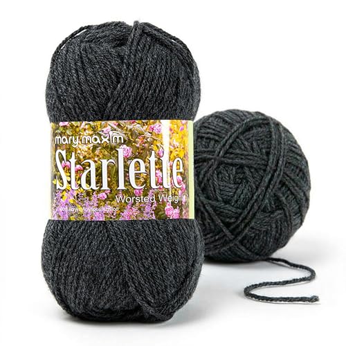 Mary Maxim Starlette Yarn, Dark Grey Acrylic Yarn, 3.5 OZ, 180 Yards - color: Dark Grey