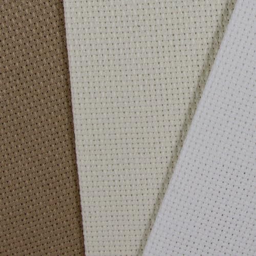 KCS 3 pc of 12" x 18"(30cmx45cm) 16CT Counted Cross Stitch Cotton Aida Cloth Fabric (White+Cream+Khaki) - color: White+cream+khaki