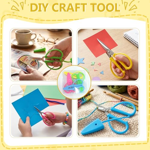 4 Pack Mini Scissors – Small Sharp All Purpose Scissors with Protective Cover, Tiny Detail Scissors for Travel, Crafts, Sewing, Embroidery, DIY (4 Colors)