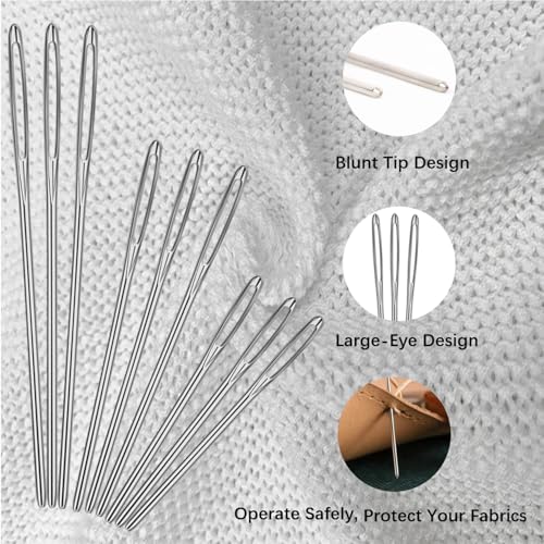Twisepicks 21 Pcs Yarn Needle, Crochet Tapestry Needles for Crocheting, Large-Eye Blunt Needles, Large Eye Weaving Needle with Storage Box, Darning Needles for Yarn - color: 21 pcs
