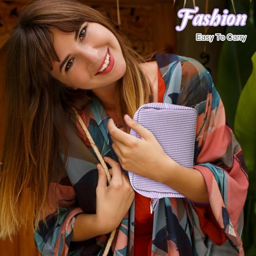 6 Pcs Seersucker Makeup Bags Striped Pouch Set for Women Bridesmaid