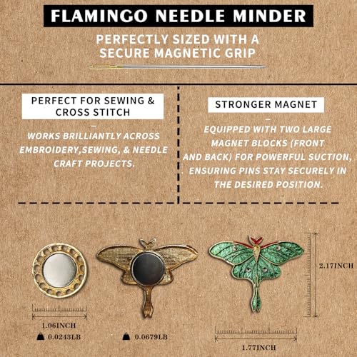 Needle Minder Magnet, Magnetic Needle Minder, Needle Minders Magnetic Cross Stitch Accessories, Magnetic Needle Holder, Life Tree, Butterfly, Cats, Owl, Heart (Green Butterfly) - size: Green Butterfly