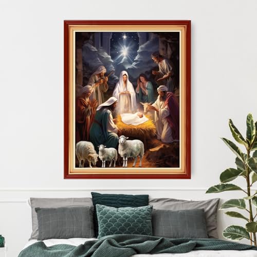 Funxvoot Stamped Cross Stitch Kits Beginners Full Range of Embroidery Kits for Adults 11CT Embroidery Patterns Needlepoint Kits Printed Cross Stitch Kits-Nativity 16x20 inch - color: Craftsstyle04