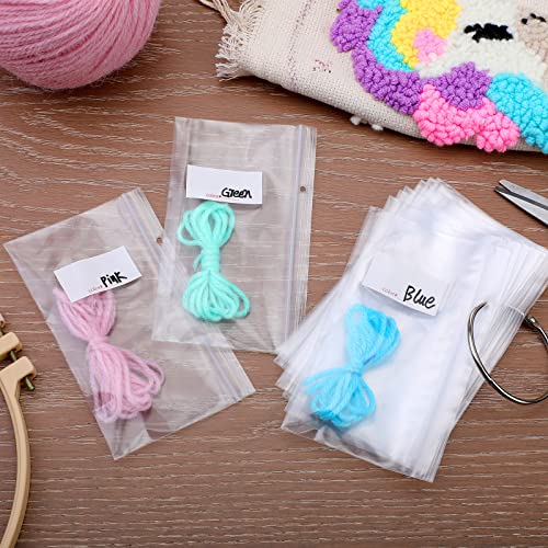 Floss Organizer Bags with 2 Inch Loose Leaf Binder Ring Clips for Index Cards, Embroidery Floss Storage Book Metal Rings for Thread Flash Cards(200 Pcs)