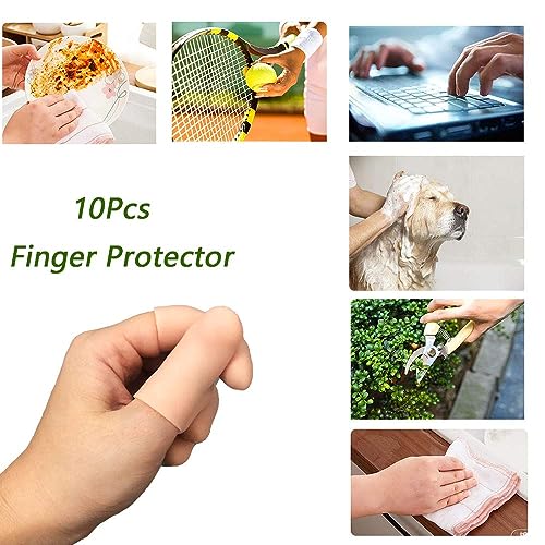 Gel Finger Protectors Finger Caps Silicone Fingertips Protection - Finger Cots Great for Trigger Finger, Finger Arthritis, Finger Cracking and Other Finger Pain Relief (Nude, Small)