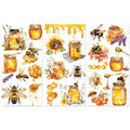 Peacoblue Bees and Honey Rub On Transfers for Furniture Craft 6"x12" - style: Bees and Honey