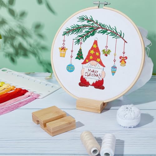OLYCRAFT 4Pcs Embroidery Hoop Wooden Base Embroider Hoop Base 2.1x3.1 Inch Embroidery Hoop Easels Rectangle Embroidery Display Stand Cross Stitch Hoop Accessories Decor