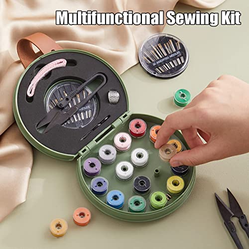 ZUNON Sewing Kit, Travel Mini Sewing Kits for Adults Suppliers Repair Project Kit Needle Family Sewing Thread Accessories Traveler Beginner Emergency Kids DIY Organizer Plastic(Green Sewing kit) - color: Green sewing kit