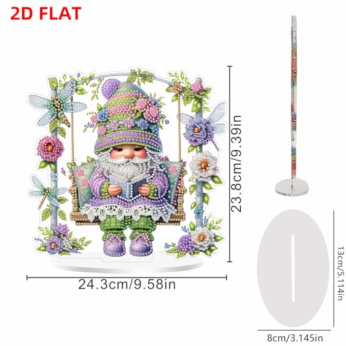 POETRYDRAW DIY Diamond Art Ornament Desktop Kit Goblin, Stand Up Acrylic Diamonds Painting Ornament for Adults, 5D Special Diamond Gem Craft Tabletop Placement Board Kit - color: Goblin