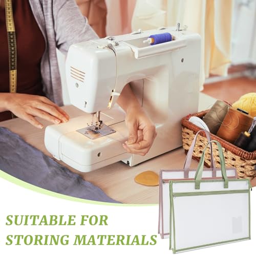 A4 Sewing Project Bags, Mesh Zipper Pouch Bag for Quilting (Green) - color: Green, size: A4