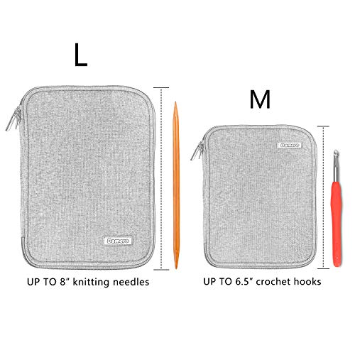 Damero Crochet Hook Case Organizer Empty, Large, Blue Dots - color: Blue Dots, size: Large (For Up to 8'' Needles)
