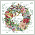 Funcrostitch Counted Cross Stitch Kits for Beginners,14ct Unprinted Pattern Embroidery Kit Dmc Cotton Threads Needleworks for Adults-Holiday Wreath 21.2"×21.2" - color: 14.14CT Counted Kit,Holiday wreath 21.2"×21.2"