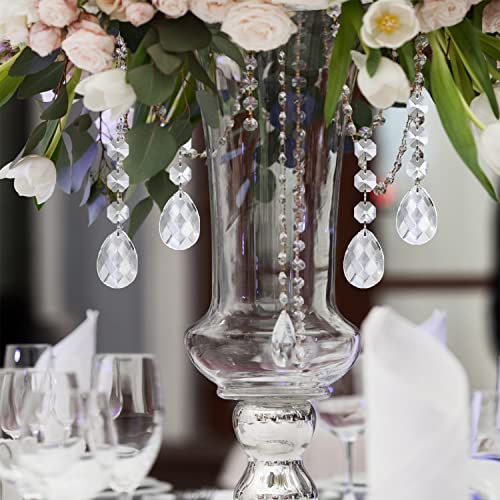 Jishi 30pk Crystal Teardrop Ornaments for Christmas Tree Decorations, Hanging Clear Plastic Acrylic Tear Drop Crystal Ornaments for Christmas Tree, Xmas Bead Garland New Years Party Supplies Clearance - style: Teardrop