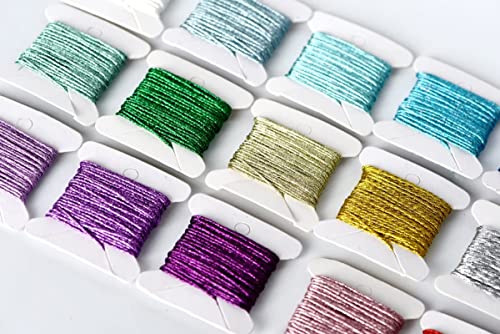 Embroidery Floss Metallic Embroidery Thread Sets -Cross Stitch Threads - Friendship Bracelets Floss - Crafts Floss - 36 Bobbins for Embroidery or Hand Needlework Decorative