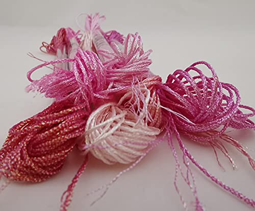 KCS 6-Strand Cross Stitch Metallic Variegated Pearl Shiny Embroidery Floss (6 skeins, Solid Color 8) - color: Solid color 8