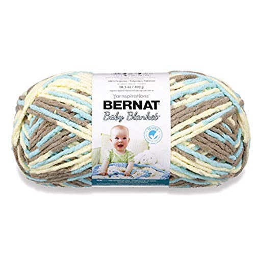 Bernat Baby Blanket Yarn - (6) Super Bulky Gauge - 10.5 oz - Beach Babe - Single Ball Machine Wash & Dry - color: Beach Babe, size: 1 Pack