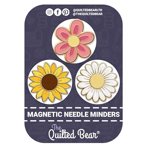 The Quilted Bear Magnetic Needle Minders, Small, Set of 3 Flowers - color: Flowers Multipack