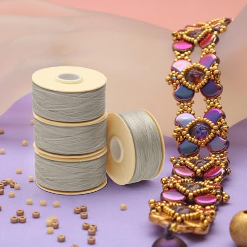 The Beadsmith Nymo Thread, Made of Nylon - size: Size D, 64 Yards, style: Sterling