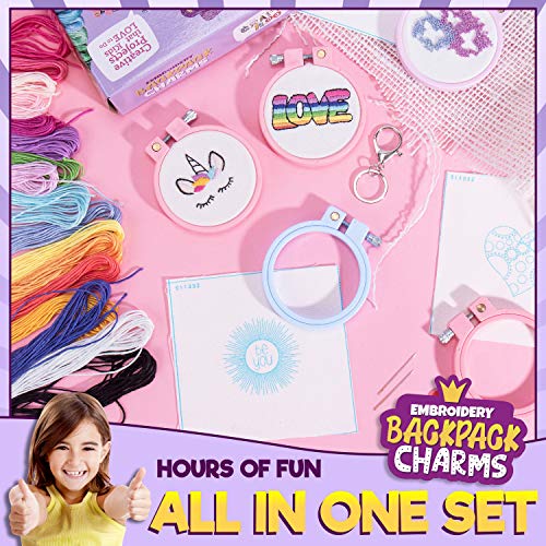CRAFTILOO Embroidery Kit for Kids - 5 Stamped Beginner Needlepoint Projects - color: 5 Embroidery kit