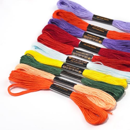 Friendship Bracelet String 24 Rainbow Color Skeins, Embroidery Floss Cross Stitch Embroidery Thread Floss Bracelet Making Yarn, Craft Floss - color: 24 Color