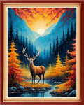 Magxvouy Cross Stitch Kits Stamped Full Range of Embroidery Kits,Cross Stitch Patterns Needlework Kits for Beginners 11CT Printed Kits&Mountain and River Deer 16x20 inch - color: Artcolor27