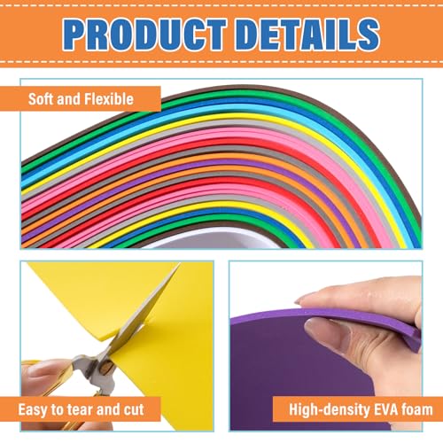 Hahafelt 30 Pcs 9″x12″ Large Embroidery Foam 3D Puffy Foam 3MM with 1 Roll 12" x 50 yd Tear Away Machine Embroidery Stabilizer Backing for Caps, Garments, Jackets, Bags, Hand Sewing