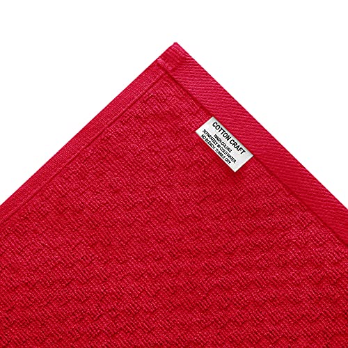 COTTON CRAFT Amazing Kitchen Towel - 12 Pack 100% Cotton Waffle Terry Towel - color: Red, size: 12 Pack
