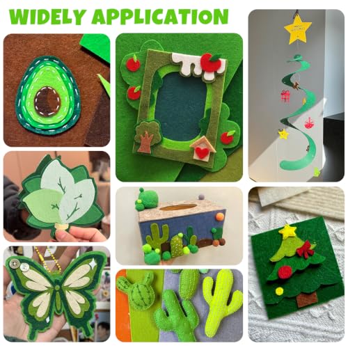 30Pcs Stiff Felt Sheets, 1mm Thick Felt Fabric Squares for Sewing & DIY - color: Dark Green Series