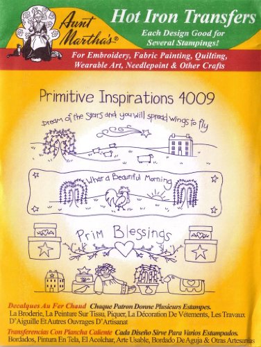 Primitive Inspirations Aunt Martha's Hot Iron Embroidery Transfer